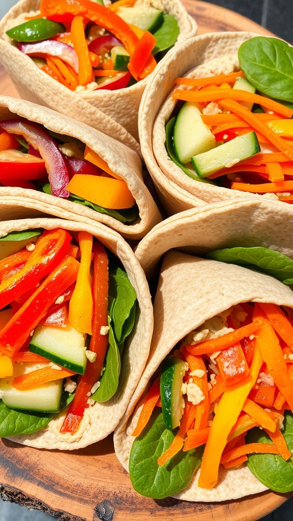 Whole Wheat Wraps with Hummus and Veggies