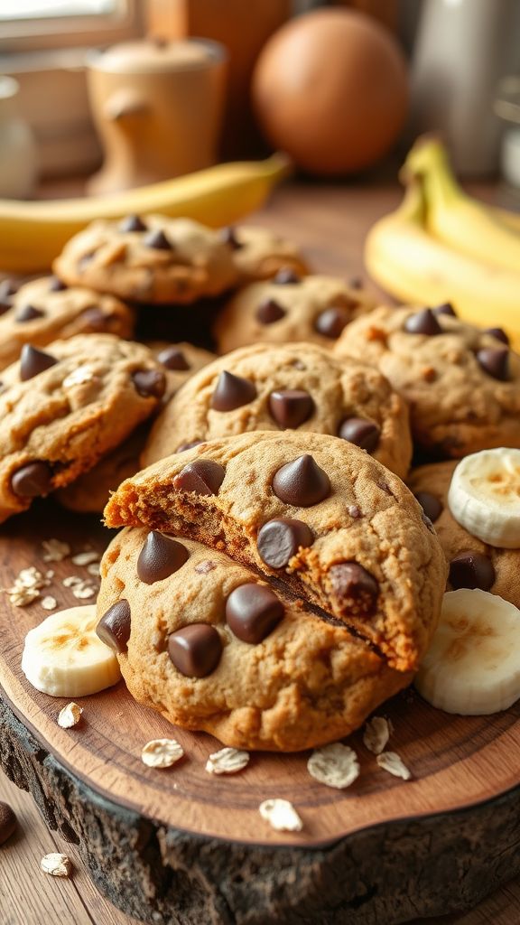 Wholesome Banana Vegan Chocolate Chip Cookies  