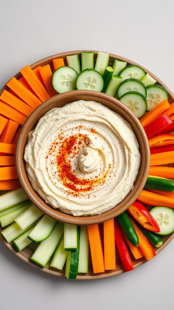 Wholesome Hummus Platter with Veggie Sticks