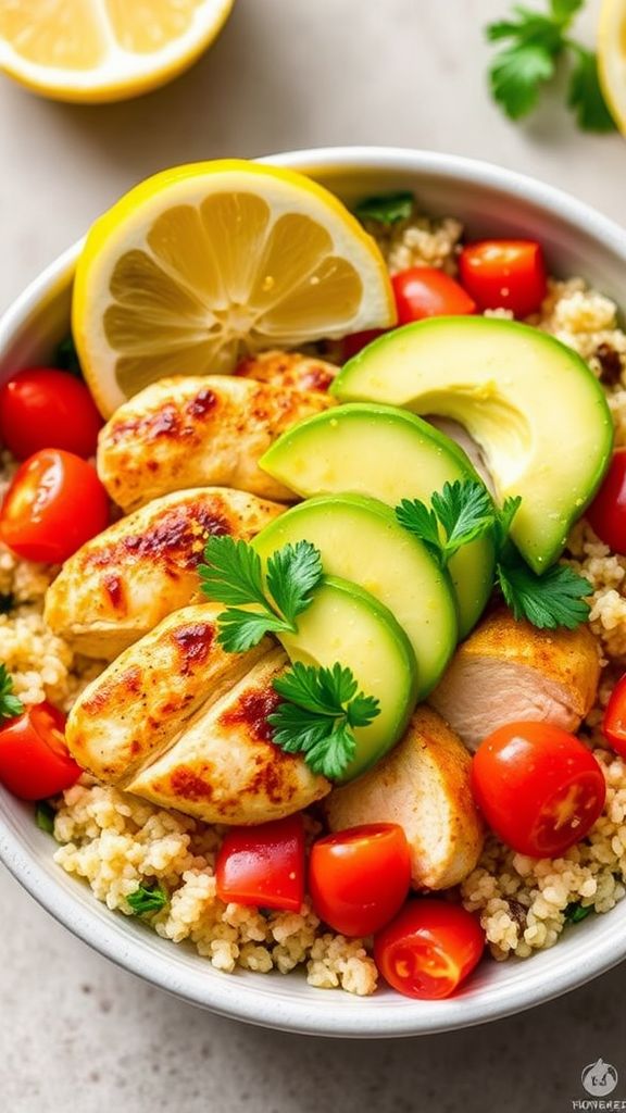 Zesty Lemon Garlic Chicken Bowls