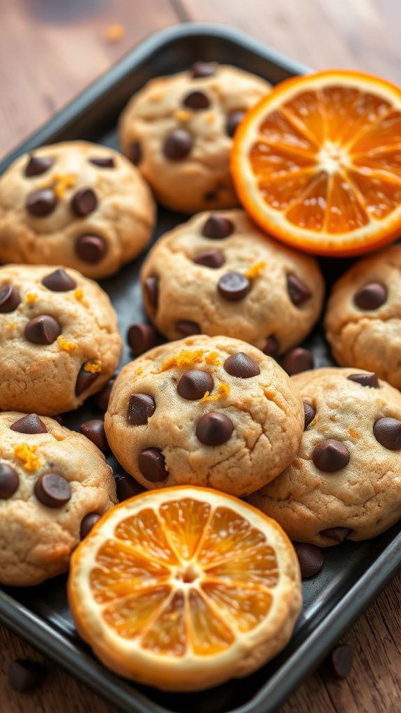 Zesty Orange Vegan Chocolate Chip Cookies  