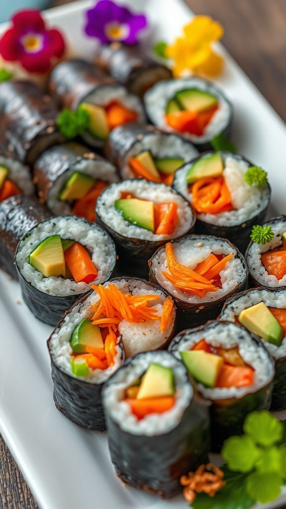 Zesty Raw Veggie Sushi Rolls  