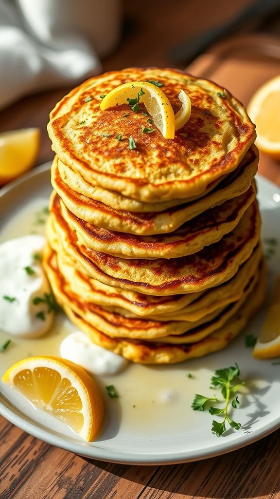 Zucchini Lemon Herb Pancakes