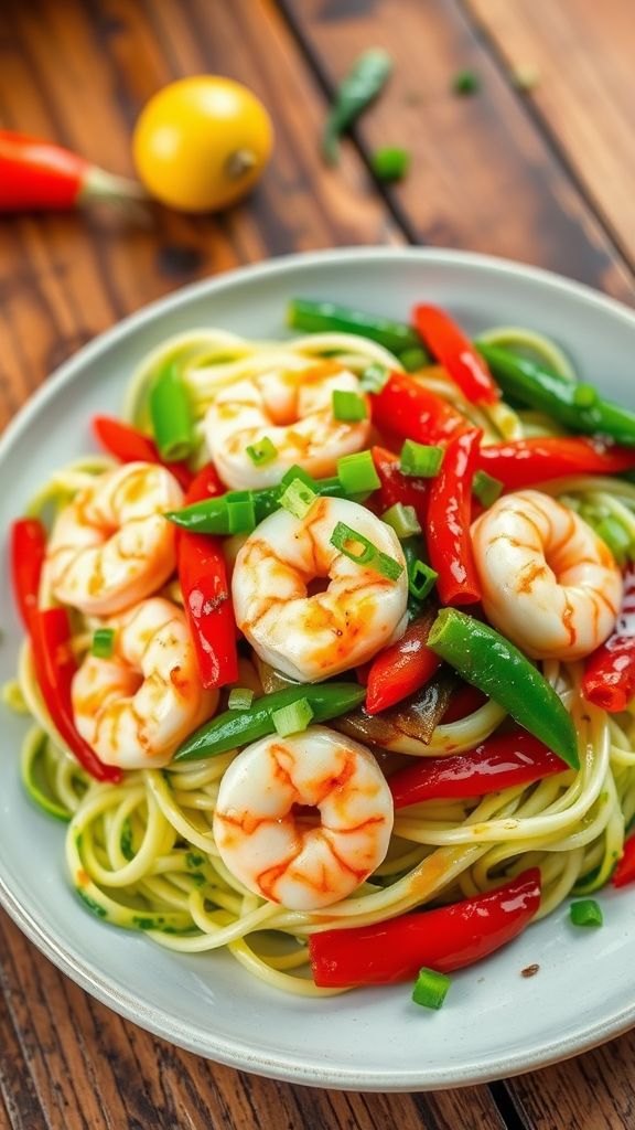 Zucchini Noodle Shrimp Stir-Fry