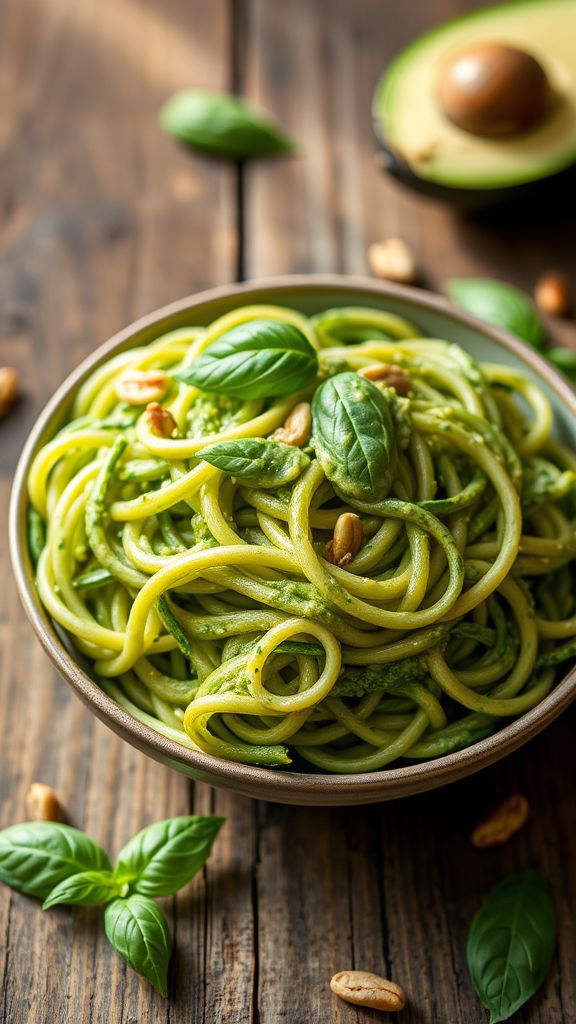 Zucchini Noodles with Avocado Pesto  