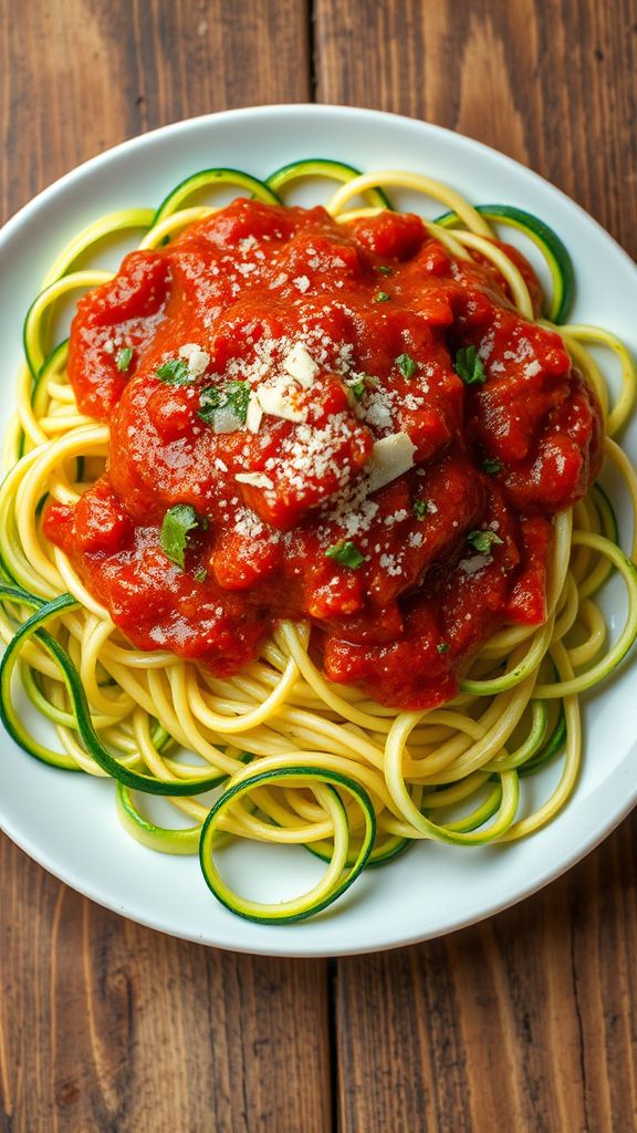 Zucchini Noodles with Marinara Sauce  