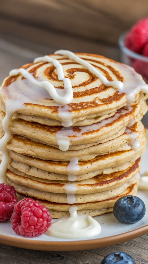 Cinnamon Roll Protein Pancakes