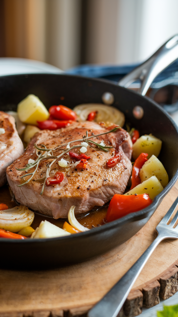 Smoked Paprika Pork Chop Skillet