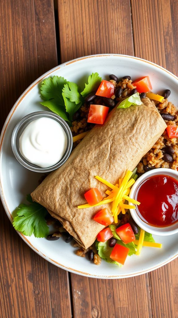 Affordable Black Bean and Rice Burrito  