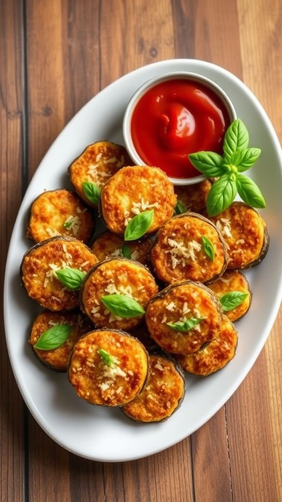 Air Fryer Eggplant Parmesan Bites