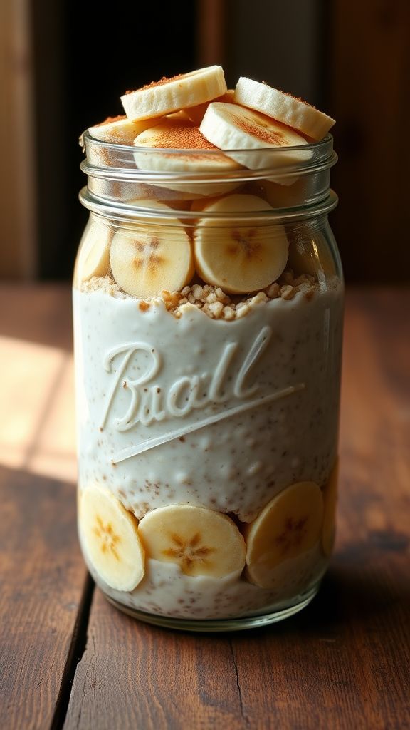 Almond Butter and Banana Overnight Oats  