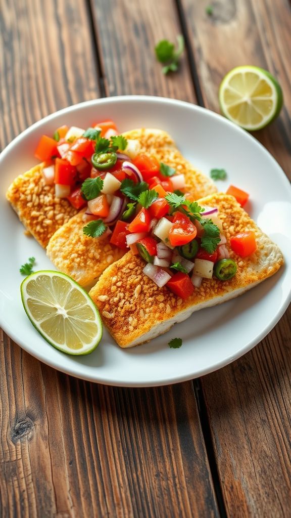 Almond-Crusted Fish with Salsa Fresca  