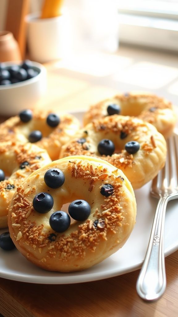 Almond Flour Blueberry Keto Bagels  