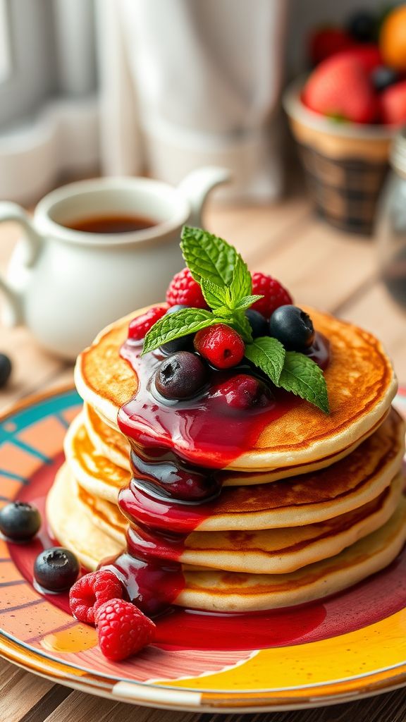 Almond Flour Keto Pancakes with Berry Compote