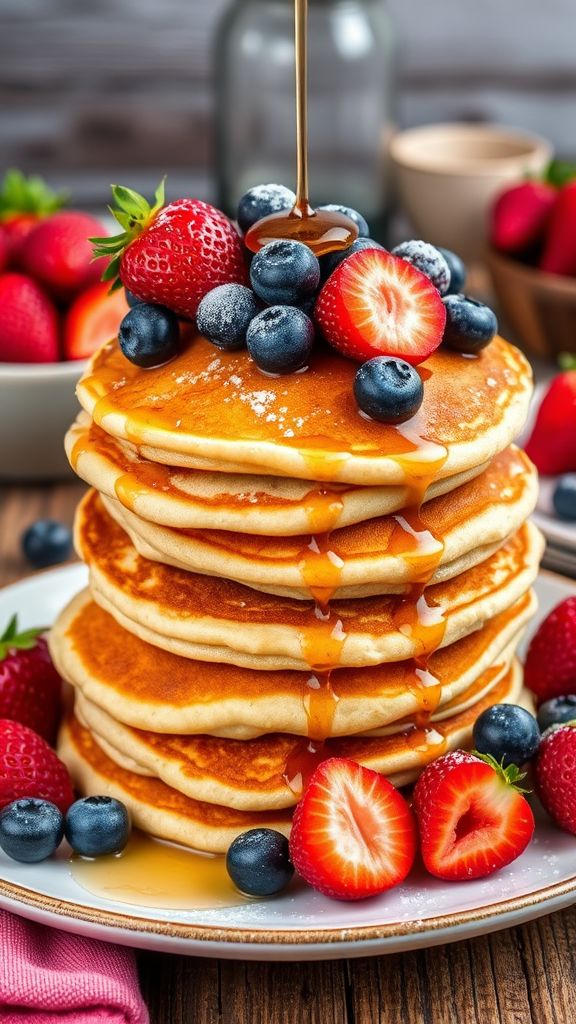 Almond Flour Pancakes with Berries  