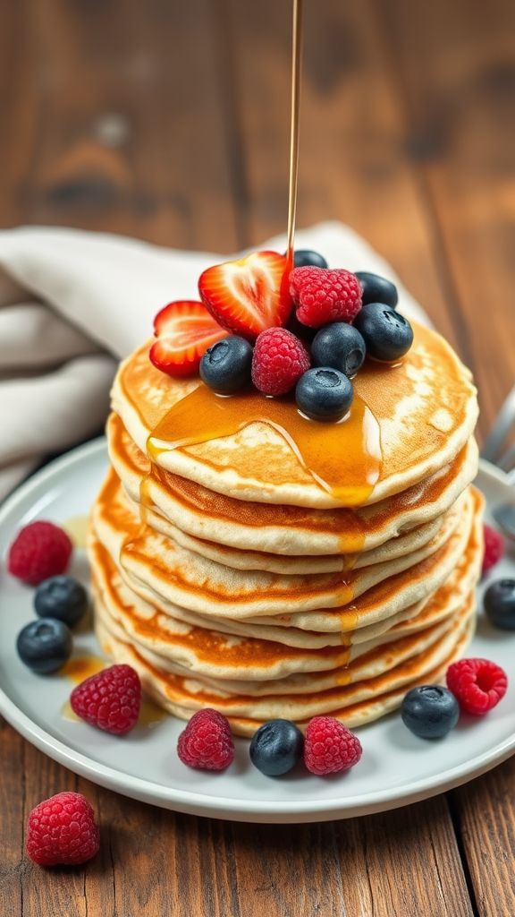 Almond Flour Pancakes with Berries