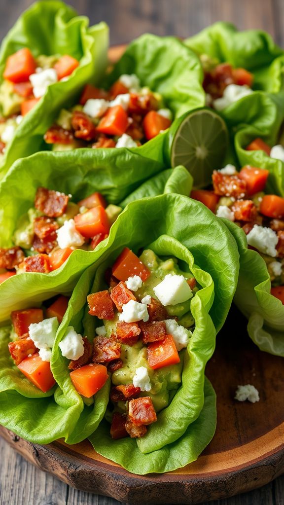 Avocado and Bacon Lettuce Wraps  