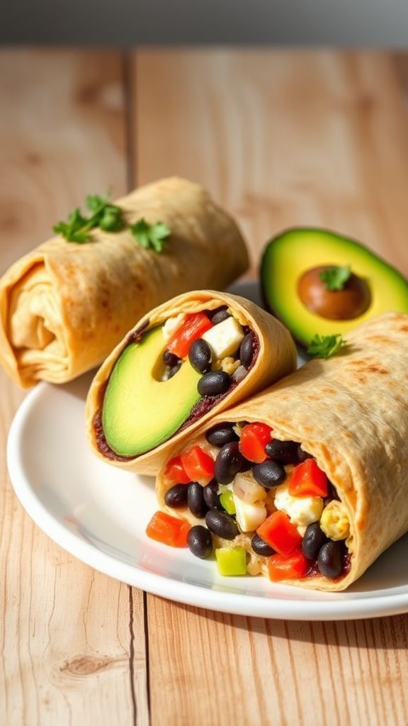 Avocado and Black Bean Breakfast Burrito  