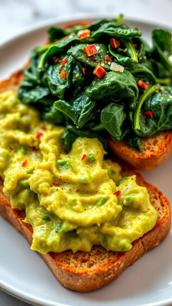 Avocado and Spinach Breakfast Toast