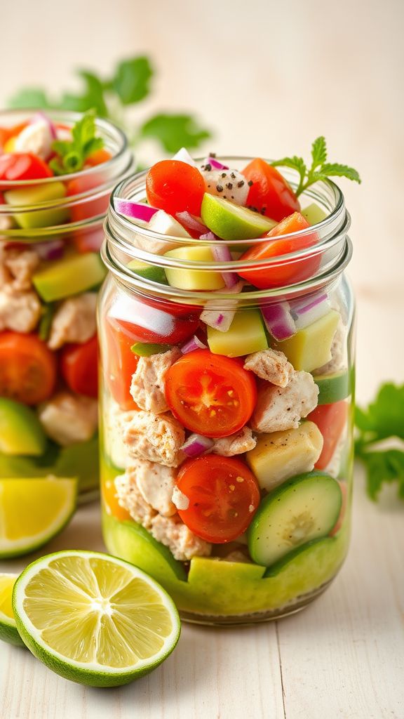 Avocado and Tuna Salad Jars  