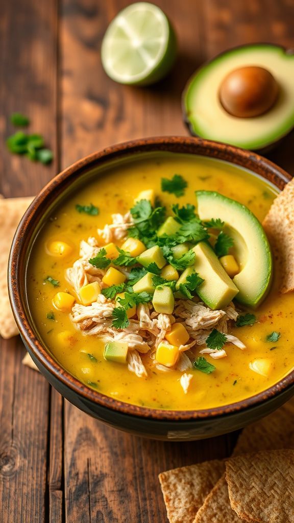 Avocado Lime Chicken Soup  