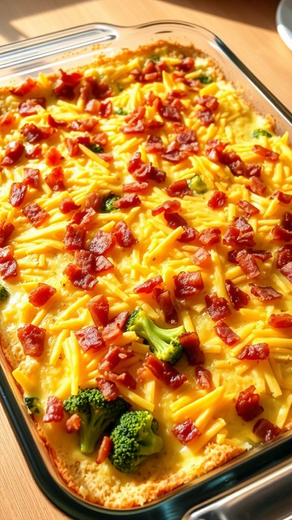 Bacon and Broccoli Breakfast Casserole  