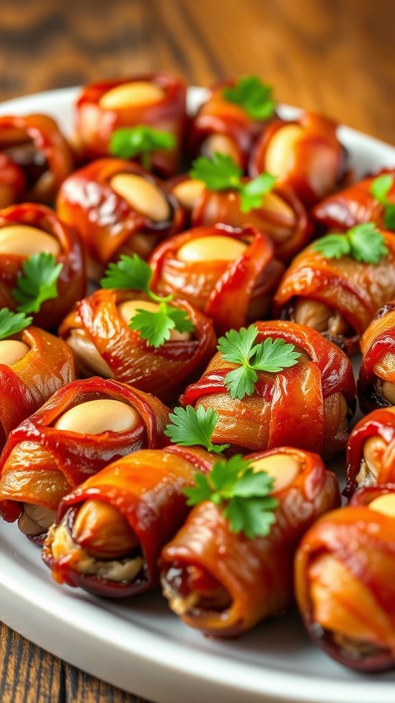 Bacon-Wrapped Dates Stuffed with Almonds