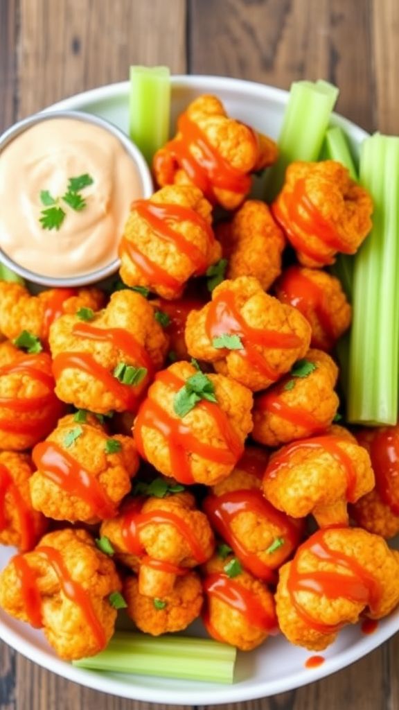 Baked Buffalo Cauliflower Bites