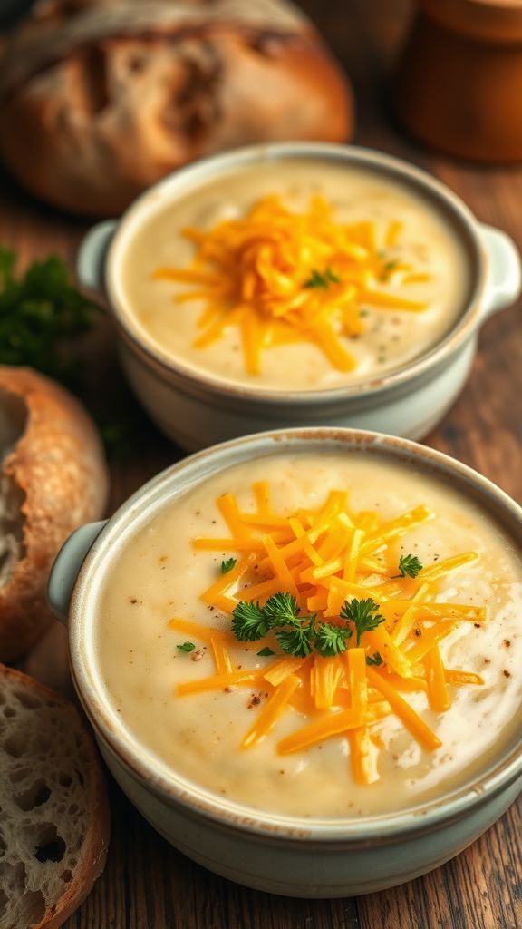 Baked Irish Cheddar and Potato Soup  