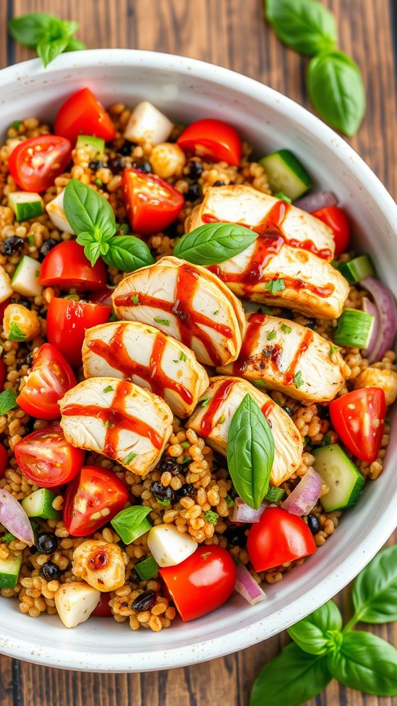 Balsamic Chicken & Farro Pasta Salad