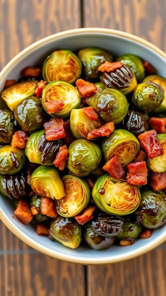 Balsamic Glazed Brussels Sprouts with Bacon