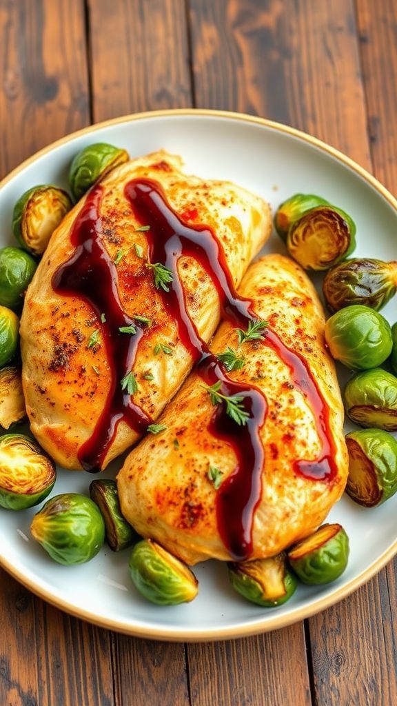 Balsamic Glazed Chicken with Brussels Sprouts  