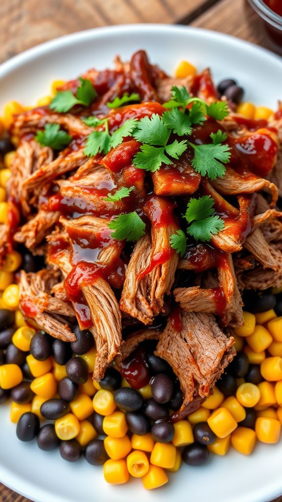 Barbecue Pulled Pork with Black Beans