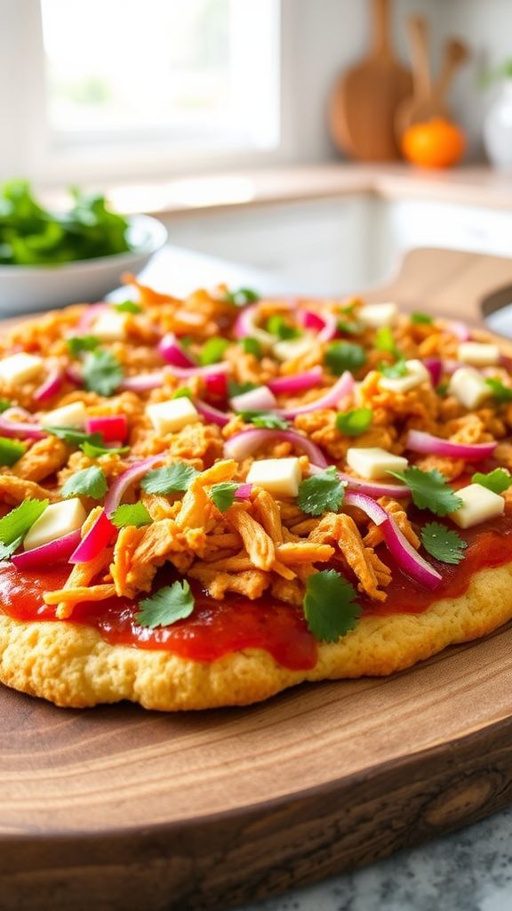 BBQ Chicken Cauliflower Pizza  