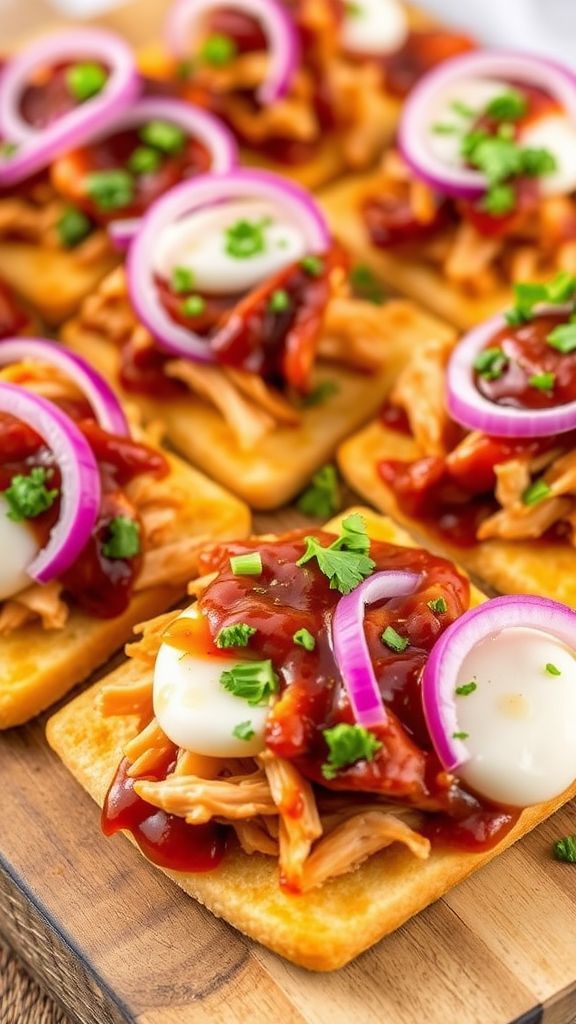 BBQ Chicken Flatbread Bites  