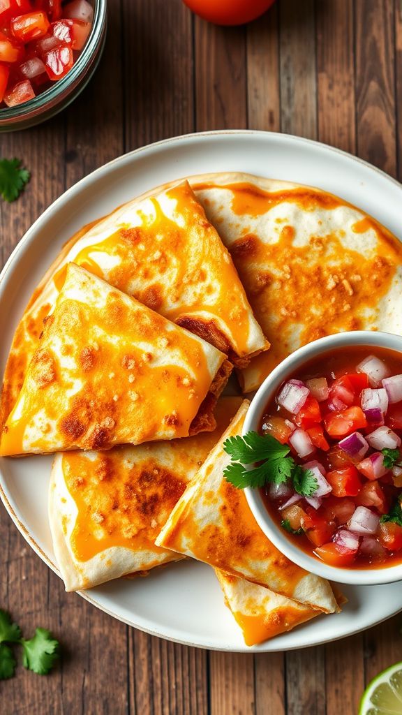 BBQ Chicken Quesadillas with Fresh Salsa