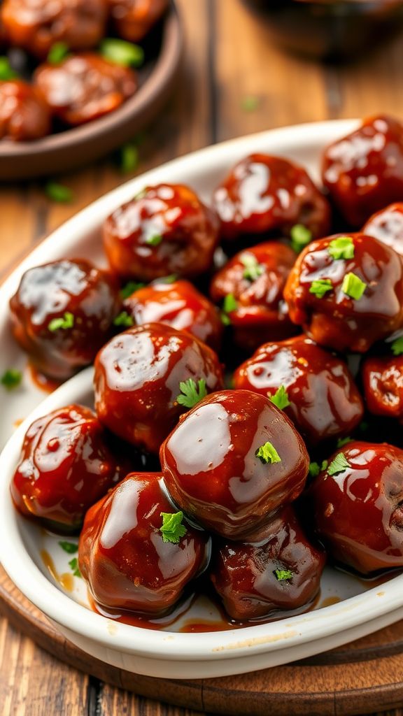 BBQ Glazed Beef and Pork Meatballs