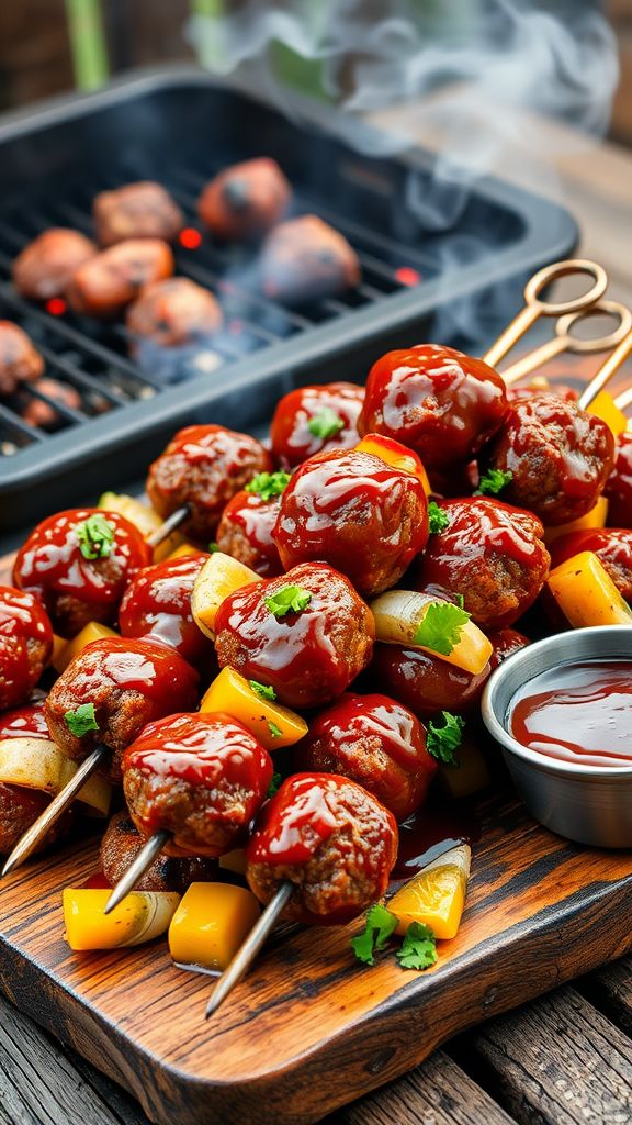 BBQ Meatball Skewers