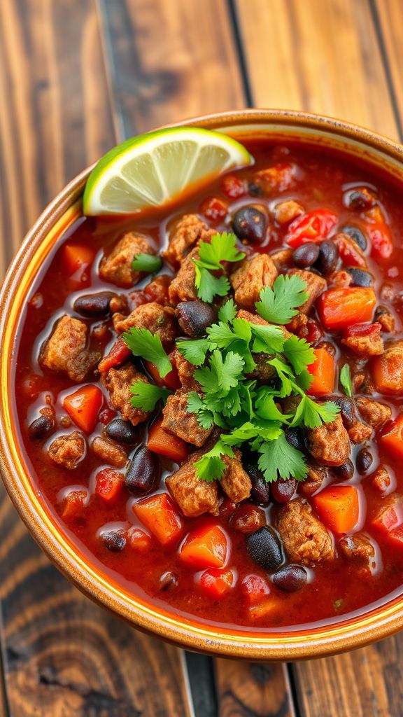 Beef and Black Bean Chili  