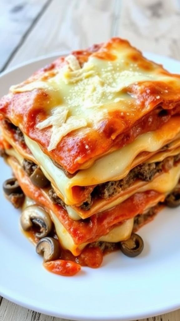 Beef and Mushroom Keto Lasagna  