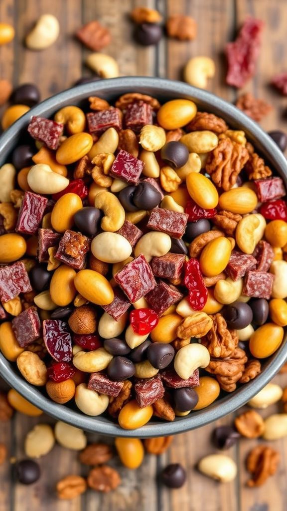 Beef Jerky and Nut Mix Trail Mix  