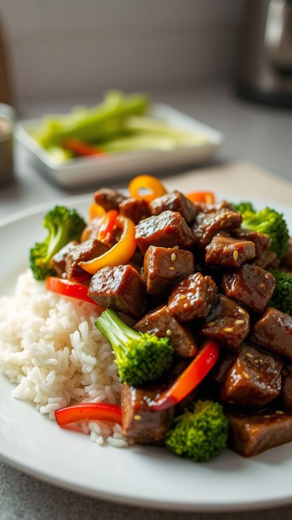 Beef Stir-Fry with Broccoli and Bell Peppers  