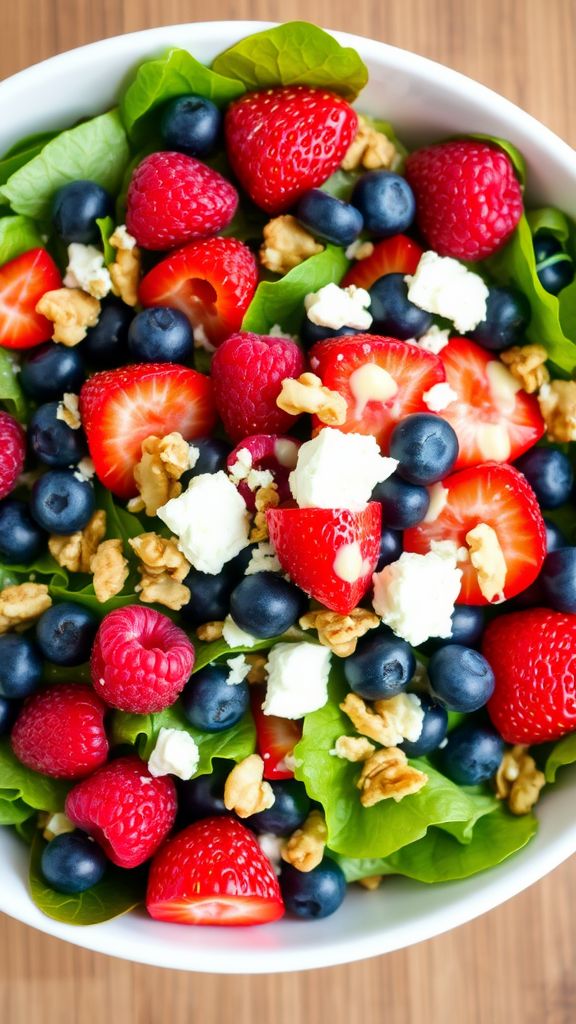 Berry and Nut Salad with Creamy Dressing