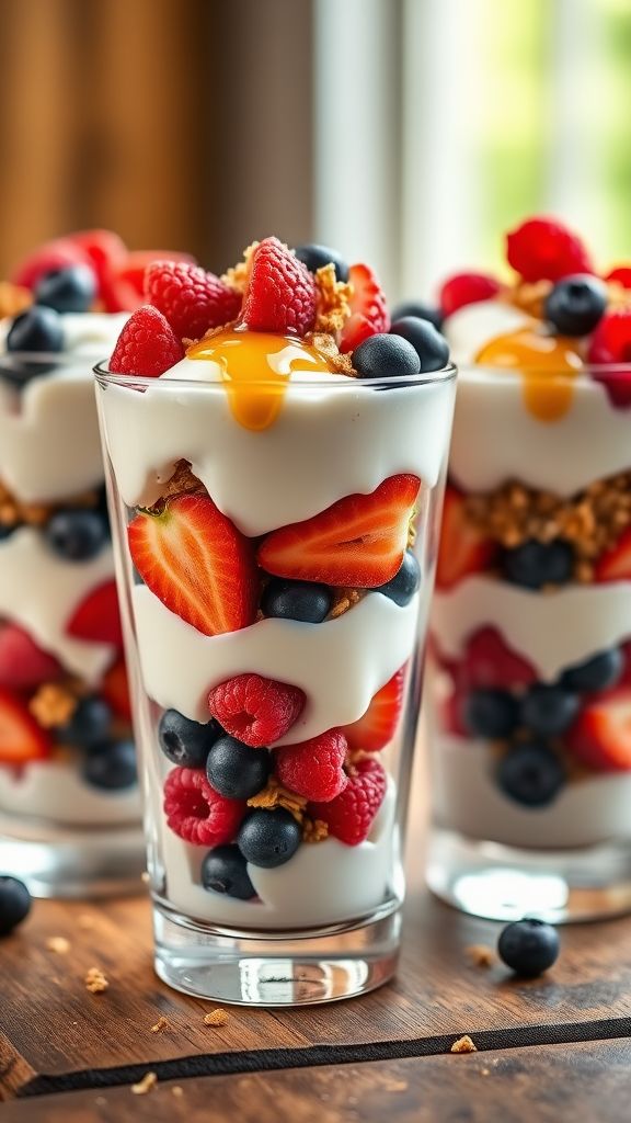 Berry Burst High-Protein Parfaits  