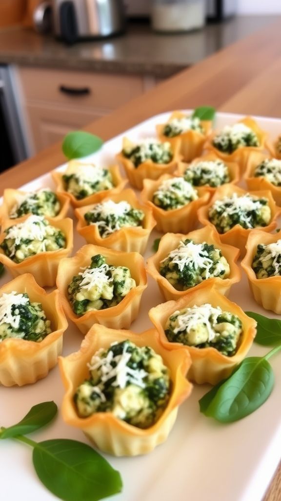 Bite-Sized Spinach and Artichoke Cups  