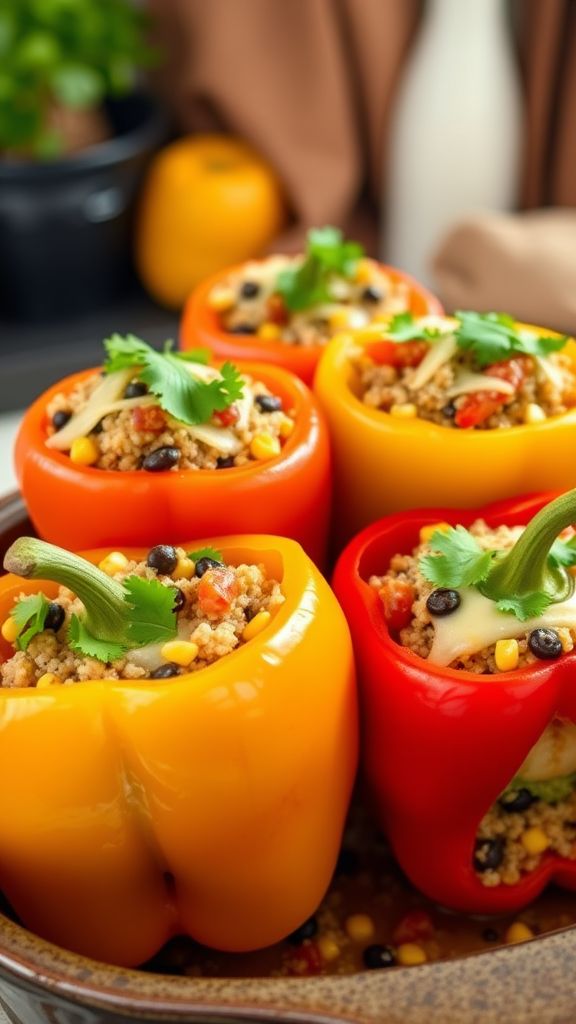 Black Bean and Quinoa Stuffed Peppers  