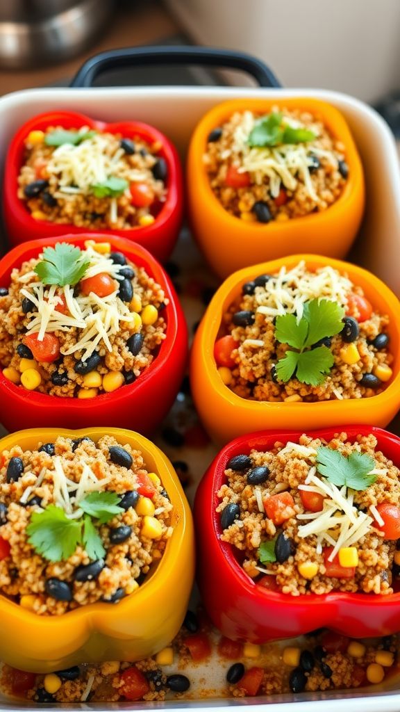 Black Bean and Quinoa Stuffed Peppers  