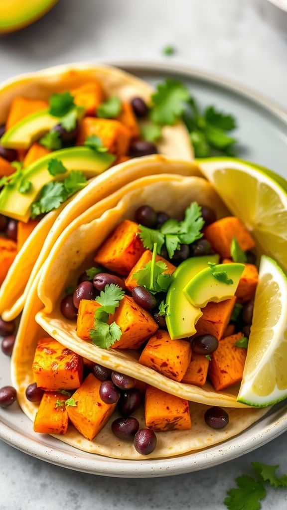 Black Bean and Sweet Potato Tacos  