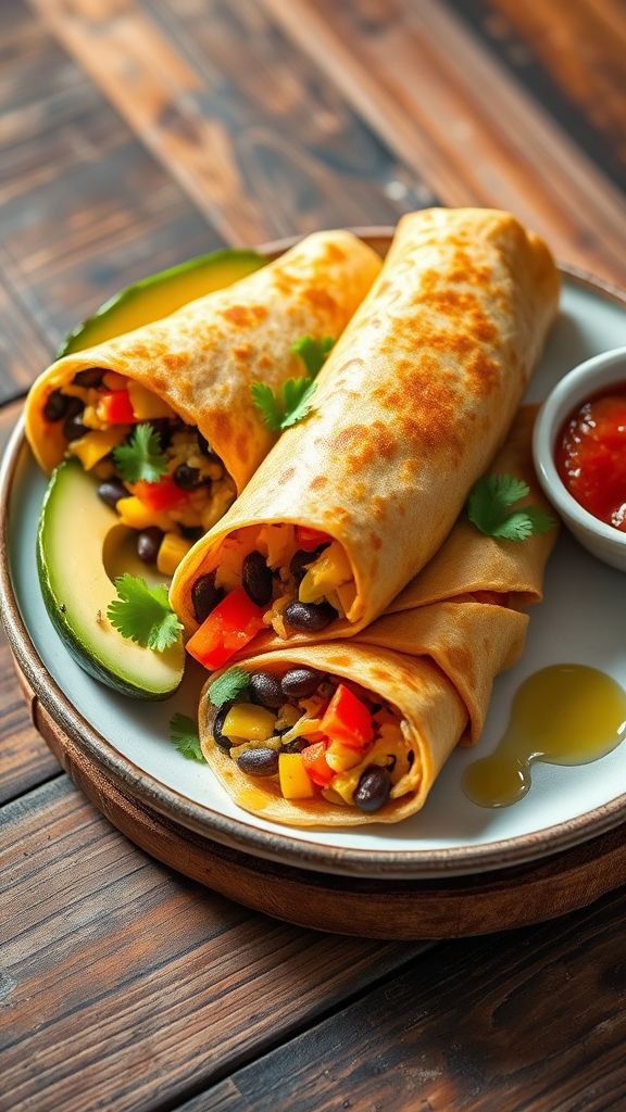 Black Bean Breakfast Burritos