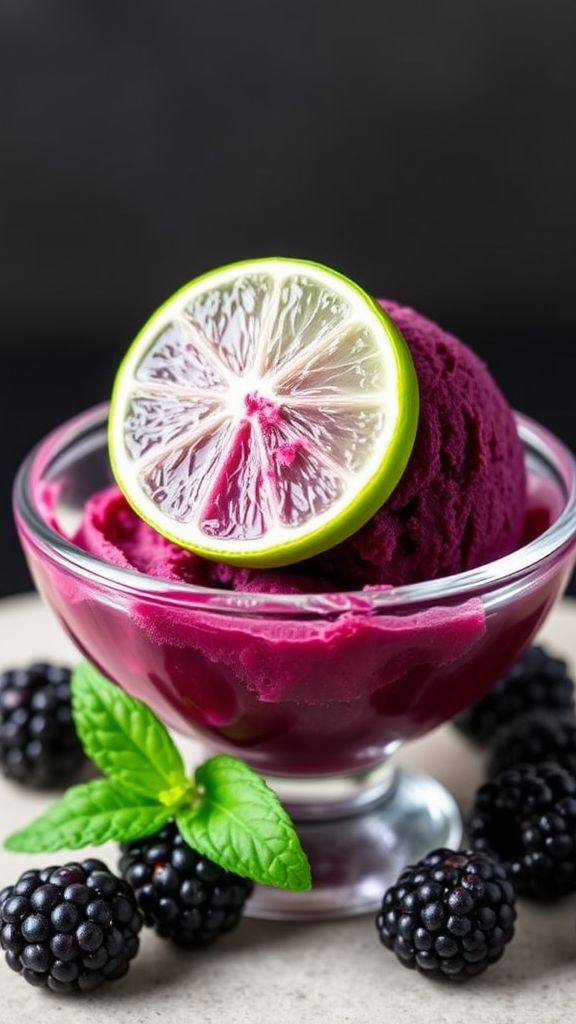 Blackberry Lime Keto Sorbet